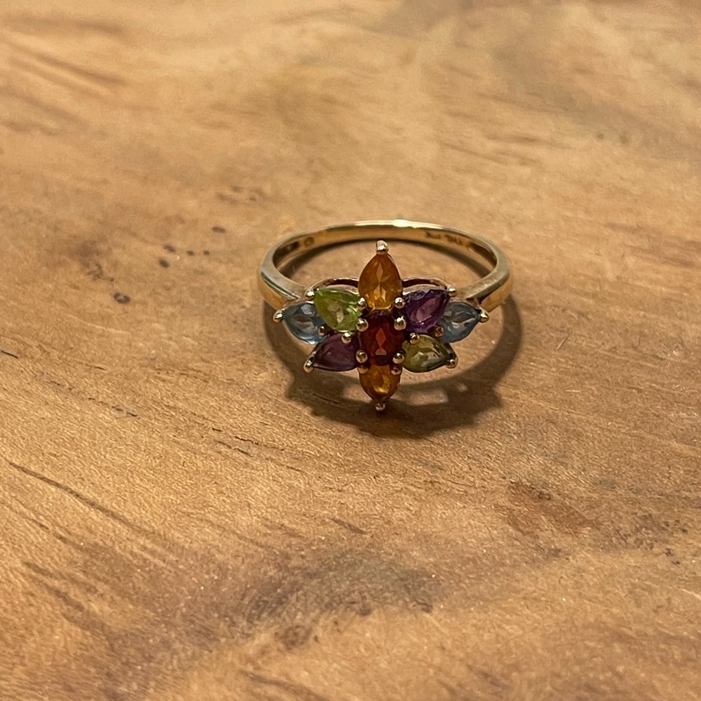 Vintage Multigem 10k Ring. Size 7